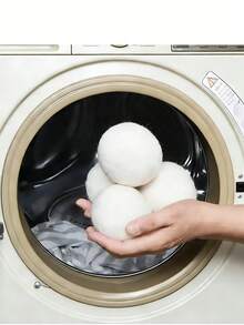 1/3/6个装羊毛烘干球，天然衣物柔顺剂，可重复使用，减少衣物褶皱，节省烘干时间，比塑料球和液体柔顺剂更佳。 - 原色 - 查看 1