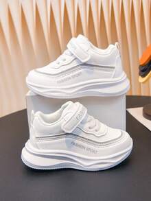 1 Pair White Children's Autumn New Baby Toddler Shoes, Girls Boys Soft Sole Casual Sneakers, Fashionable - White - View 8