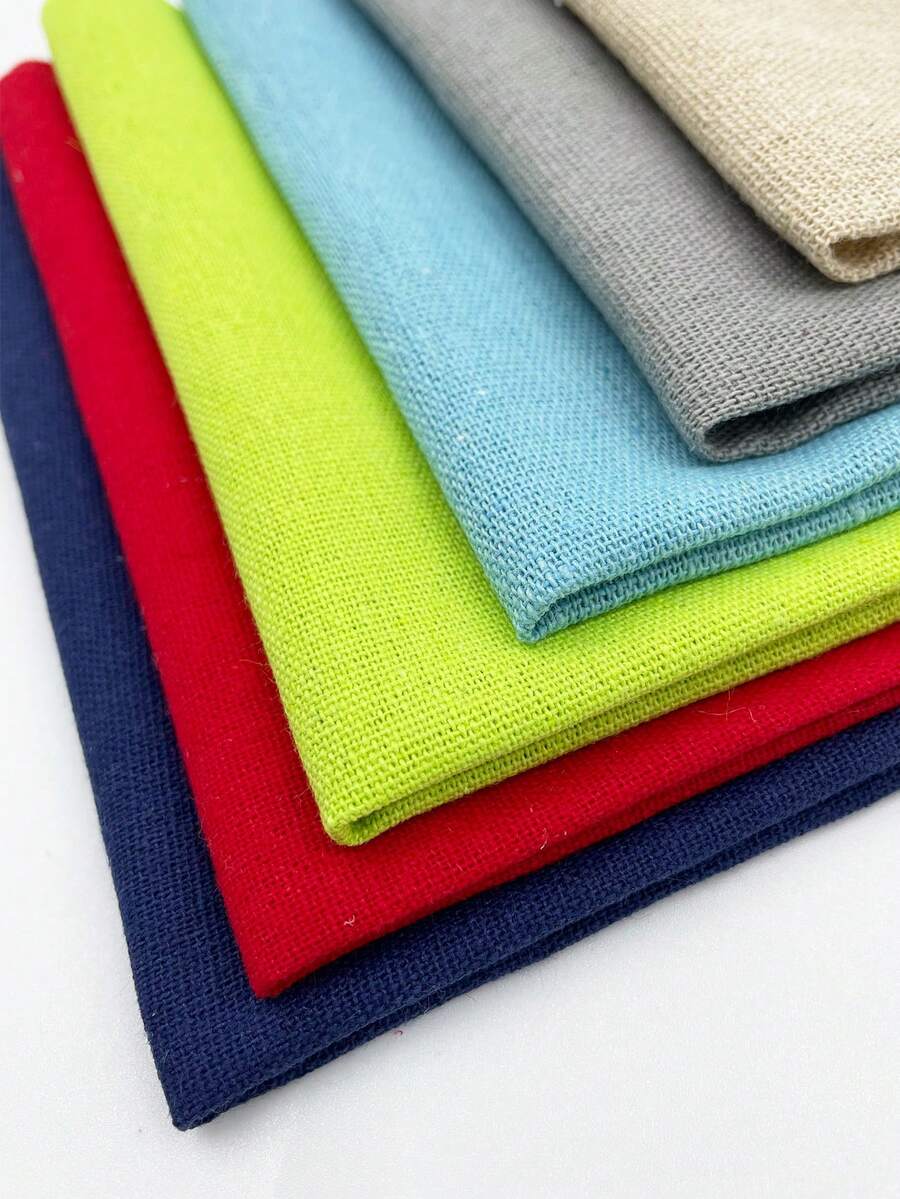 2pcs 30cm/11.81in Faux Linen Cross Stitch Fabric, Available In Lake Blue, Navy, Gray, Red, Beige, Green, For DIY Embroidery And Crafts - Two 30*30cm Imitation Linen Fabric Sheets - View 1