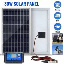 30W Portable Solar Panel Kit For Yard & Villa, Optional 100A Controller, Output 12V-18V-24V USB 5V, Suitable For Power Bank, Phones, Watches, House Solar System And Whole Building Solar Power, Solar Power Bank - Black - View 3