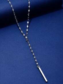 FOREVER QUEEN 925 Sterling Silver Double-Layer Y-Shaped Necklace, Elegant Sexy Style Delicate Chain Choker Necklace, Women's Jewelry Gift Party Accessory - Y Chain - View 5