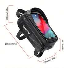 Bike Waterproof Touch Screen Frame Bag MTB Phone Bag Front Top Tube Bag Hard Shell - Black - View 1