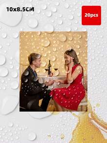 1/4/12/20 Pcs Personalized Photo Wine Bottle Labels, Customized Wedding Champagne Whiskey Stickers, Waterproof Oil-Proof Adhesive Decorative Labels, Wedding Favors For Guests - Multicolor 1 - View 36