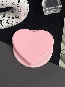 1pc Skin-Friendly Solid Color Heart-Shaped Magnetic Phone Holder, New Women's Adsorption Backpack, Desktop Stand Accessory, Super Attractive Strong Magnet, Compatible With Apple & Android Phones - Multicolor - View 6