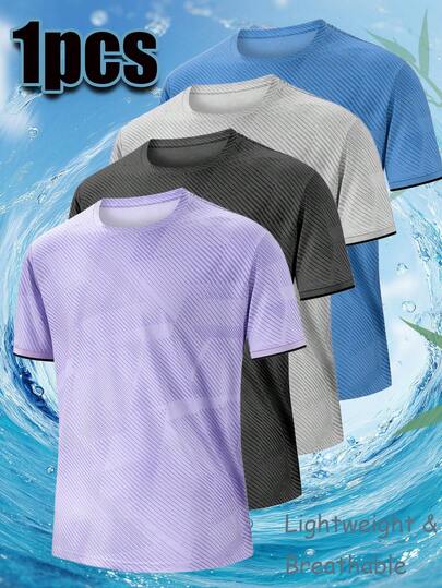 男女通用轻便休闲透气速干短袖T恤，适合夏季户外运动