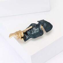 Vintage Enamel Mask Brooch, Fashionable And Creative Jewelry Accessory For Men And Women, Elegant And Unique Mask Brooch, Suitable For Formal And Casual Occasions - màu đen - Xem 4