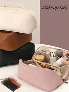 1pc Fashion Large Capacity Women's Makeup Bag, Portable Travel Handheld Cosmetic Organizer Bag - C(L Size Basic Model) - View 2