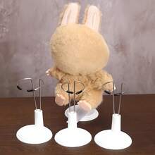 [Minimalist Style] For Labubu Adjustable Metal Doll Stand | 12-15cm Teddy Bear/Action Figure Display Stand, Black/White Base, Portable Photography Prop (Multiple Angle Fixation + Plush Doll Storage Rack) - Multicolor - View 3