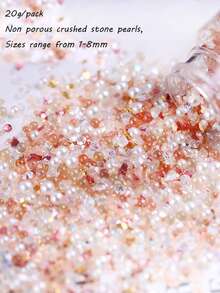 Serie azul Edición limitada de la atmósfera Estilo Ins Cuentas de arroz de vidrio Cuentas dispersas Pulsera y collar hechos a mano DIY a juego - Multicolor - Ver 24