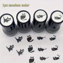 1 个随机印章 + 1 瓶墨水 4 个有趣的卡通猫图案印章（随机图案）返校季。 - 可愛貓咪 - 查看 5