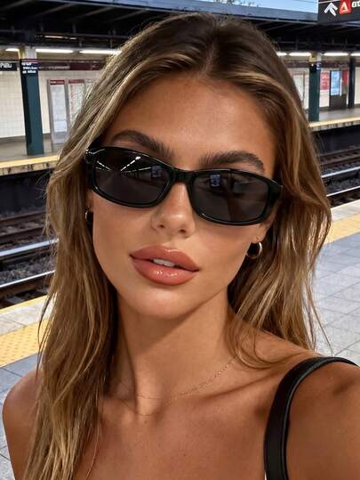 1 Pair Wraparound Fashion Glasses, Fashionable For Outdoor Cycling, Suitable For Daily Outdoor Activities, Halloween, Outdoor Travel, Street Y2K Style Rimmed Frames, Suitable For Music Festivals, College Style, Back To School Season