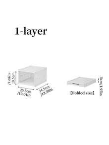 1 pieza Caja de zapatos de plástico blanca de una sola hilera, desmontable y plegable, ideal para sala de estar, estudio, dormitorio y dormitorio. Ideal como regalo navideño para guardar cosas, como decoración navideña o como regalo de Navidad. - Multicolor - Ver 12