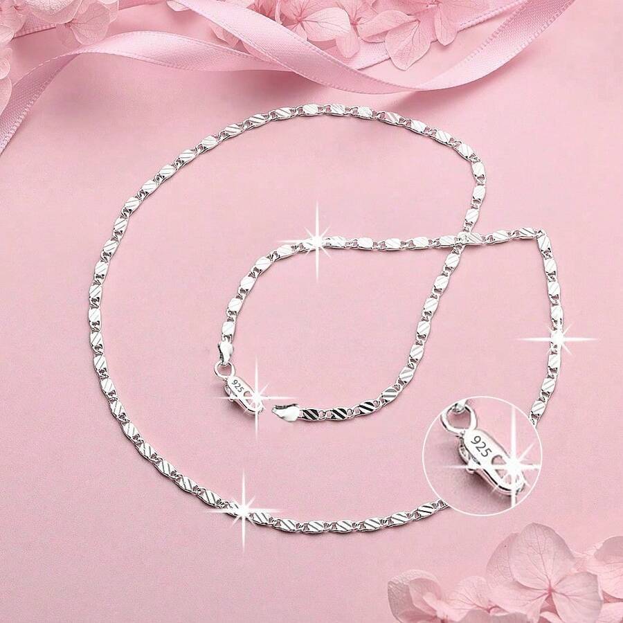 Dây chuyền bạc sterling 925 dài 16-24 inch, trang sức thời trang thanh lịch, món quà lý tưởng cho nam và nữ. - Bạc 4 - Xem 1