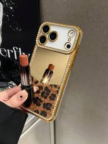 Funda de teléfono de moda con estampado de leopardo y cristales - Multicolor - Ver 19
