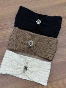 Gestricktes Stirnband für Herbst/Winter, atmungsaktives Yoga-Sport Haarband - Verschiedenfarbig - Übersicht 2