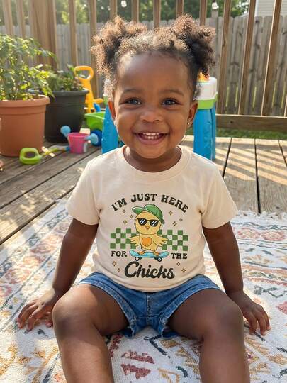 Kids T-Shirt, Short Sleeve Crew Neck Cross/Dinosaur/Chick Print Summer Tops Easter Clothes For Girls Boys