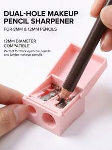 2/1个迷你削笔器，眉笔削笔器，极简透明削笔器，学生削笔器，手动削笔器 - 彩色 - 查看 2