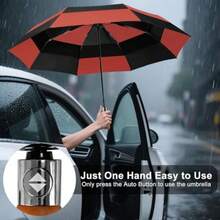 54 inch Golf Umbrella Collapsible - Large Portable Travel Umbrella Compact Auto Open Close Heavy Duty Windproof Vented Umbrella - 01.BaWh - Ver 6