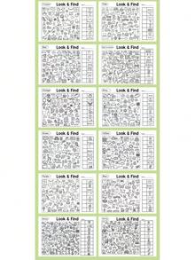 1本隐藏图片寻宝互动铅笔画活动书，趣味十足的捉迷藏主题页面（随机分布），易于使用，培养绘画和动手能力，增强专注力和想象力，适合作为圣诞节、生日、派对、新年、万圣节儿童礼物或返校礼物。 - 彩色 - 查看 7