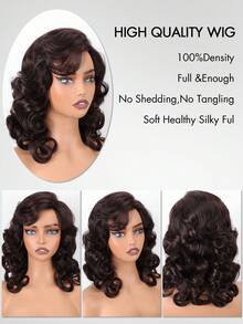 Damperuk 16 tum stor lockig vågig peruk andningsbar rosa nätmössa för dagligt bruk fest & present eller rollspel - Multifärgad - Visa 3