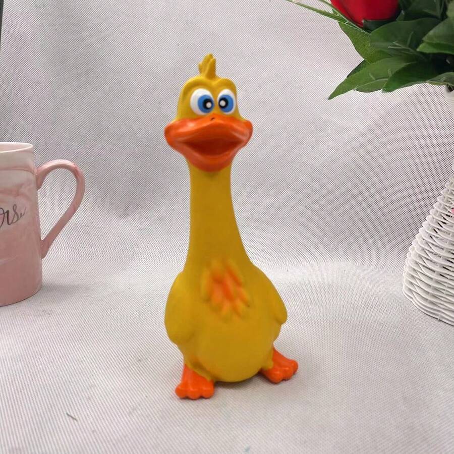 Latex Pet Toy - Squeaky Latex Mini Yellow Duck Chew Toy, Durable Stress Relief Toy For Dogs - Mustard Yellow - View 1
