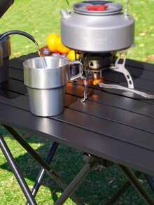 1件装便携式可折叠小型户外桌，适用于野餐、露营、烧烤，易于组装，多种尺寸可选。 - 黑色-小號 - 查看 3