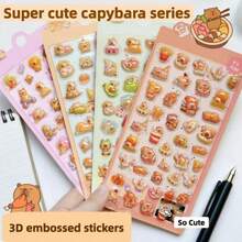 Cute Capybara Stickers, Beautiful Japanese-Style Transparent Creative Planner Stickers, Diamond Gemstone Crystal Handmade Decorative Stickers, Christmas/Thanksgiving Holiday Birthday Gifts - Multicolor - View 2