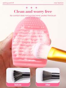 36PCS Makeup Tools Set Including:18PCS Makeup Brush Set+1pc Multi-Functional Zipper Toiletry And Cosmetic Bag Waterproof+5PCS Makeup Sponges+5PCS Triangle Powder Puffs+3PCS Mini Air Cushion Powder Puffs+2PCS Makeup Brush Cleaning Tools+2PCS Facial Cleansing Sponges - Pink - View 8