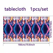 Mattel KPOP Demon Slayer 9pcs Party Tableware Set, 9/7 Inch Plates, 9oz Cups, Birthday Banner, Tablecloth, Napkins, Birthday, Graduation, Summer Party Disposable Anime Party Supplies - Multicolor - View 5