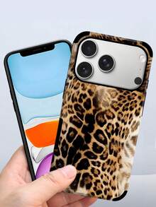 1pc Leopard/Tiger Print PU Soft Leather Anti-Fall Anti-Shock Phone Case With Sound Hole Design, Suitable For Apple 17 Pro Max/16 Pro Max/16 Plus/13 Pro Max/14 Pro Max 13 14 11 12 Pro 11/15 Pro, Galaxy S24 Ultra, Holiday Gift - Multicolor - View 7