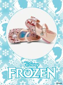 Disney 1 Pair Authorized Princess Shoes For Children, Suitable For Daily And Outdoor Wear, Comfortable, Non-Slip, Breathable (Children's Flat Shoes, Girls' Shoes, Princess Shoes, Queen Shoes) - Pink - View 2