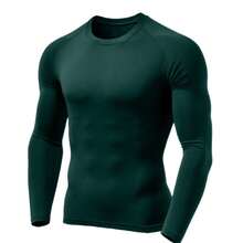 Men's Thermal UV Protection Shirt, Long Sleeve Base Layer Shirt - 軍綠色 - 查看 1