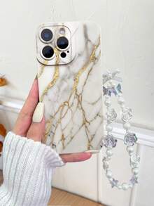 1个加厚大理石纹理彩绘防震手机壳，配有串珠手链配件，兼容 17 Pro/17 Air/17/17 Pro Max/16/11/16 Pro/16 Plus，Galaxy A07/A17/S26/S26 Plus/S26 Ultra/11/12 Pro/12，以及Redmi 10/9/Note9/12c/Note11 Pro/Note8 Pro - 彩色 - 查看 4