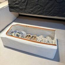 1件大容量附蓋鞋收納盒，床底收納箱兼可折疊抽屜式鞋收納整理盒，亦適用於衣物，可放置於櫃頂進行季節性收納，居家鞋子與衣物床底衣櫥收納整理必備 - 彩色 - 查看 7