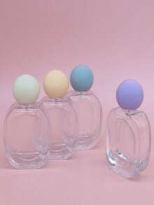 1.01oz Oval Glass Perfume Bottle, Elegant Makeup Spray Bottle, Colorful Round Cap Refillable Bottle, Essential Back-To-School Item - Glass Bottle - View 1