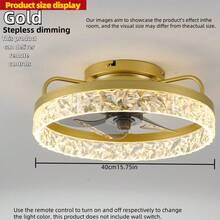 Ventilador de techo minimalista moderno Iceberg negro/blanco/dorado/café, ajustable con control remoto, adecuado para dormitorio, sala de estar, comedor, cocina, armario, estudio, sin interruptor incluido - Multicolor - Ver 15