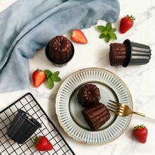 1个/4个/8个装碳钢迷你蛋糕模具 - 适用于制作布朗尼、蛋糕、面包、纸杯蛋糕和果冻 - 彩色 - 查看 3