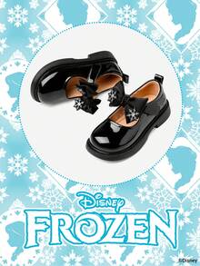 Disney Frozen Licensed 1 Pair Children's Shoes, Suitable For Daily, Festival, Sports, Outdoor Wear, Comfortable, Non-Slip, Breathable (Children's Flat Shoes, Girls Shoes, Princess Shoes, Queen Shoes) - Black - View 2