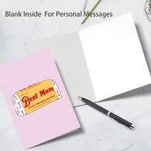 1pc Mother's Day Greeting Card, Fun And Creative, For Family And Friends, BEST MAM, Thank You Cards, Birthday Gift, Cards, Unusual Items, Gift Cards - Sets - View 5