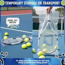 100 Pack Disposable Plastic Tennis Racquet Bags Bulk Clear Polythene Tennis Rackets Storage Cover Bag 14" x 33" for Standard Rackets Sport Team  Club Supply Equipment Protection - Transparente - Ver 5