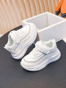 1 Pair White Children's Autumn New Baby Toddler Shoes, Girls Boys Soft Sole Casual Sneakers, Fashionable - White - View 10