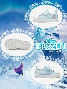 Disney 1 Pair Children's Authorized Collaboration Sports Shoes, Including Princess, Anna Princess, And Arendelle Princess Sports Shoes, Suitable For Daily, Holiday Sports And Outdoor Wear. Comfortable, Non-Slip, Durable And Breathable Soles - Baby Blue - View 4