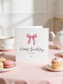 1 Thiệp chúc mừng sinh nhật nơ hồng tùy chỉnh chữ, Thiệp chúc mừng sinh nhật cá nhân hóa, Thiệp sinh nhật nơ hồng, Thiệp sinh nhật làm quà tặng, Thiệp sinh nhật tùy chỉnh, Thiệp mời sự kiện - Nhiều màu - Xem 3