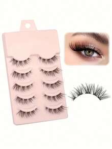 Anime Eyeliner Basics: How To Achieve "Full Glue-On" With 5 Pairs Of False Lashes For Naturally Big Eyes - Black - View 6