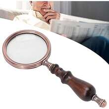 ZJchao Lupa de Mano Antigua, 10X Lupa de Lectura Retro Hecha de Metal con Mango de Madera para Ancianos, Afición, Artesanía, Relojero - / - Ver 1