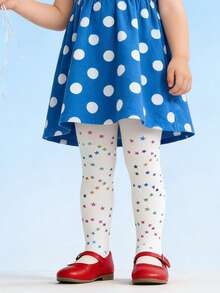 Colorful Dance Tights, Colorful Butterfly & Star Printed Stirrup Tights For Kids, Soft & Comfortable, Colorful Printed Tights - Multicolor - View 7
