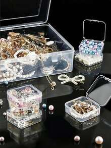 31pcs (30 Small Boxes + 1 Large Box) Craft Storage Boxes And Organizer, Transparent Plastic Containers - Suitable For Beads, Jewelry And Crafts, Durable Organizing Solution, Perfect Small Gift, Jewelry Box, Mini Square Containers For Storing Beads, Earrings, Small Crafts, Home Bedroom Accessory Box, Craft And Sewing Supplies Storage - Multicolor - View 3