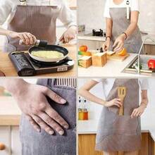 1 pieza Delantal ajustable tipo babero para cocinar, delantal de chef suave con bolsillos, adecuado para hombres y mujeres - Multicolor - Ver 2