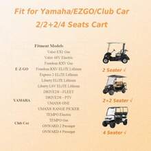 Golf Cart Cover 4 Passenger Outdoors 420D Waterproof Golf Cart Covers extended roof with Zipper Universal Compatible with EZ-GO Club Car  Golf Cart heavy duty - Negro - Ver 7