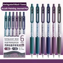 6pcs Professional Planner Pens Back To School Set, Acrylic 3D Layered + Ballpoint Smooth Writing, Bleed-Resistant, Compatible With Planner Tapes & Notebooks, Suitable For Student Creative Arts - Colorful Black Series - View 21